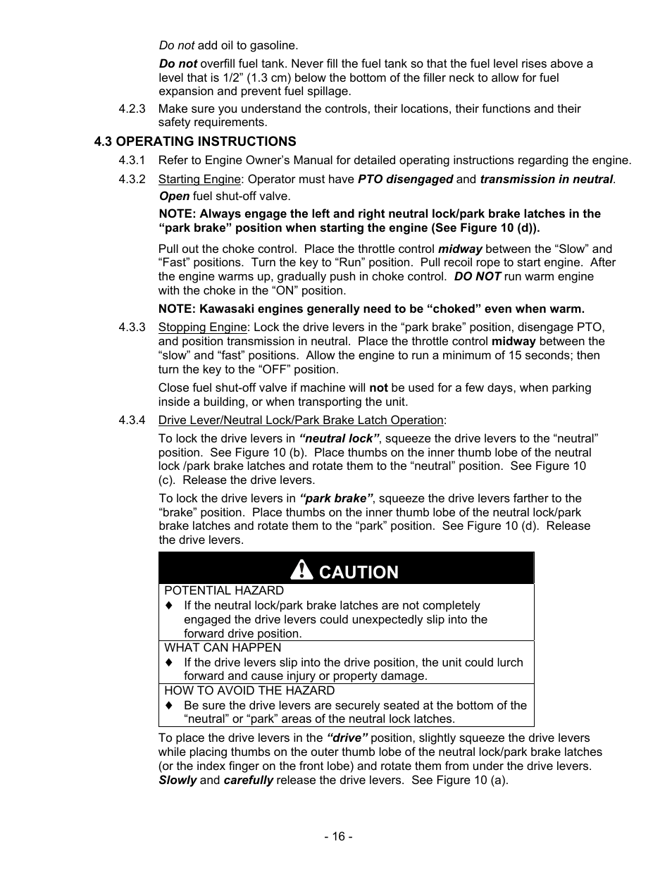 Caution | Exmark Mhp3615kac User Manual | Page 21 / 40