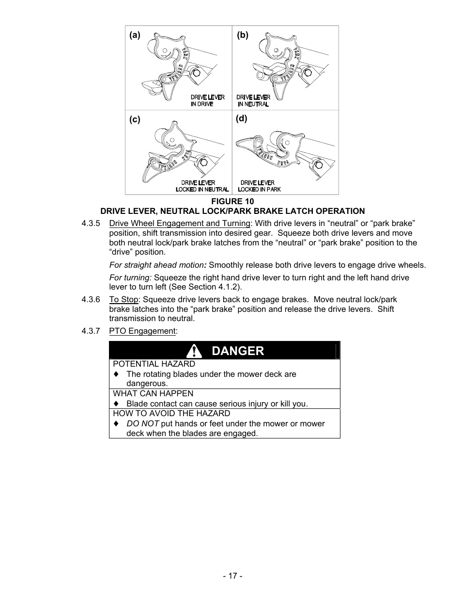 Danger | Exmark Mhp3615kac User Manual | Page 22 / 40