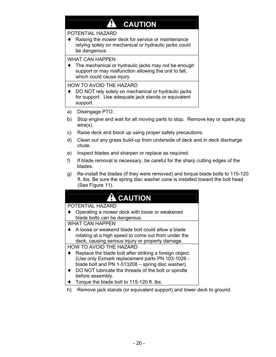 Caution | Exmark Mhp3615kac User Manual | Page 25 / 40