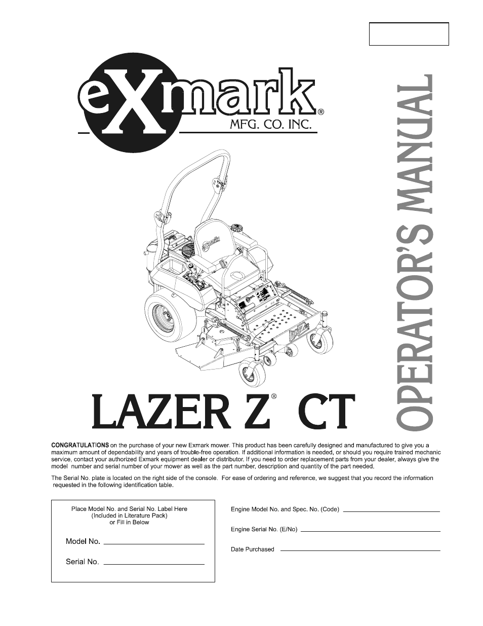 Exmark Lazer Z CT User Manual | 48 pages