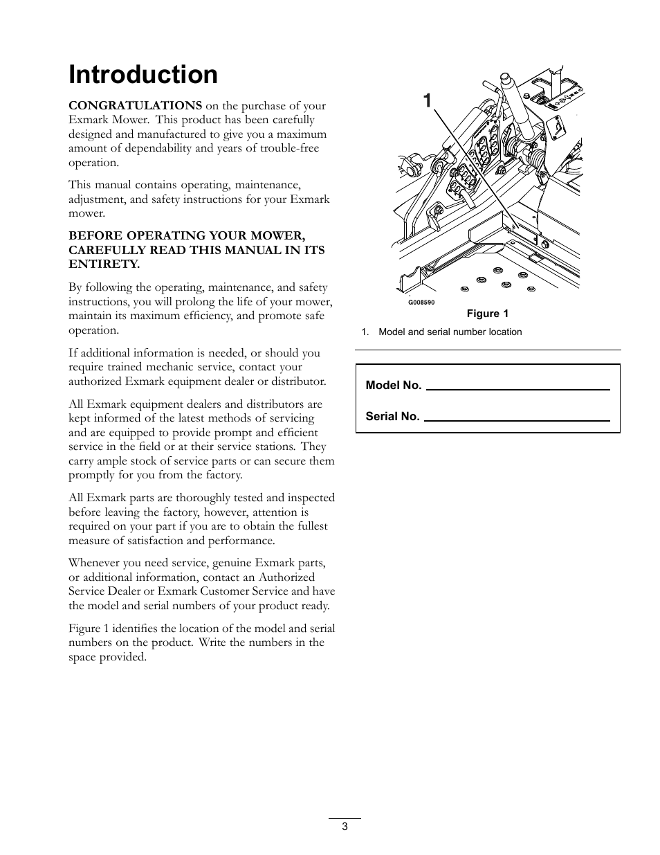 Introduction | Exmark Lazer Z Mower 4500-507 User Manual | Page 3 / 56