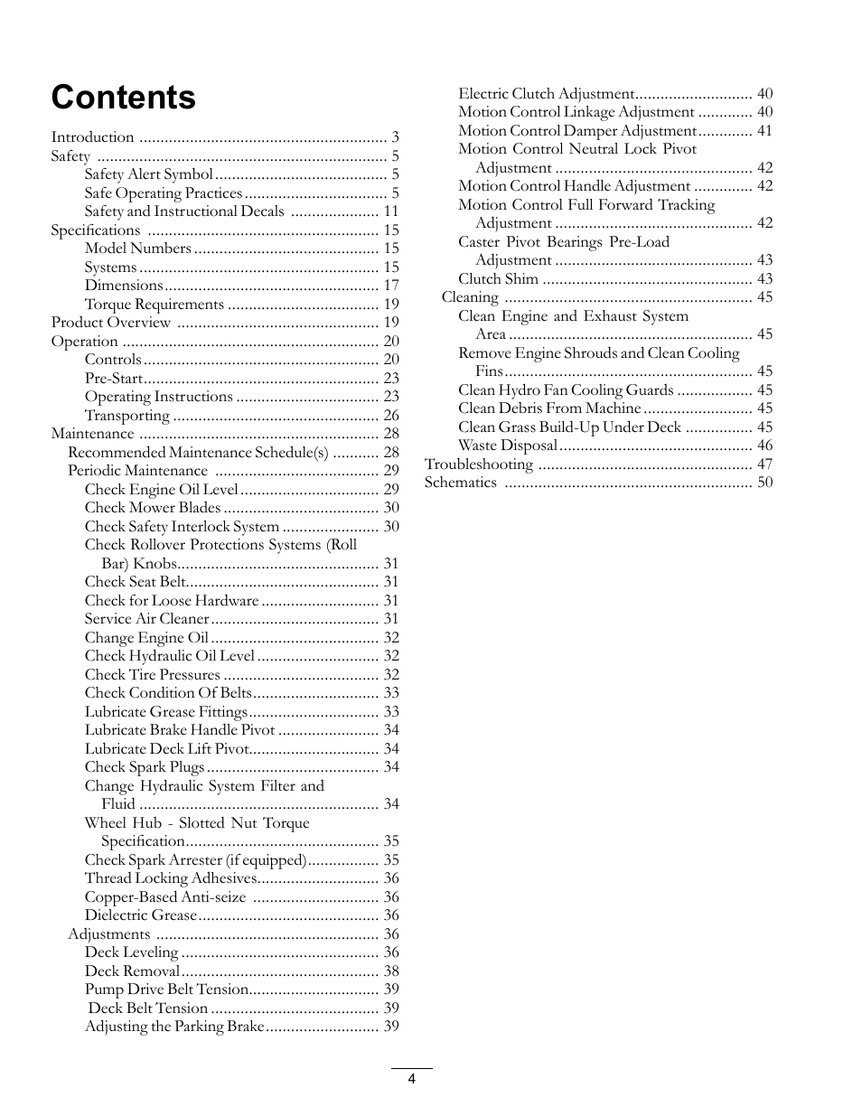Exmark Lazer Z Mower 4500-507 User Manual | Page 4 / 56