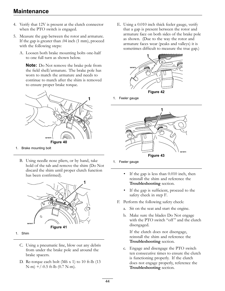 Maintenance | Exmark Lazer Z Mower 4500-507 User Manual | Page 44 / 56