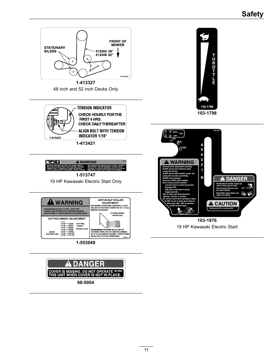 Safety | Exmark Turf Tracer HP 4500-358 User Manual | Page 11 / 48