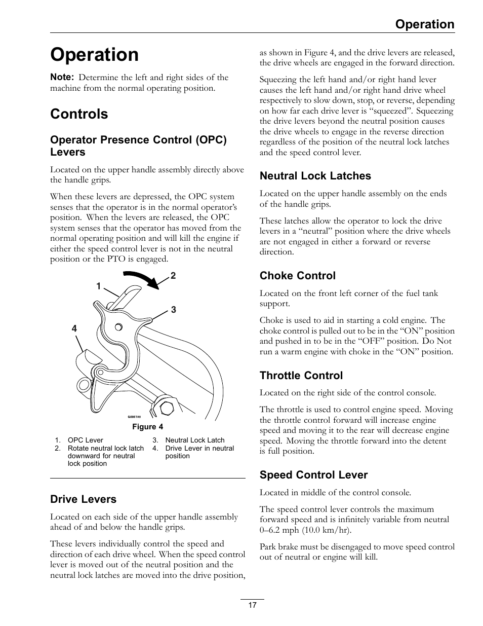 Operation, Controls | Exmark Turf Tracer HP 4500-358 User Manual | Page 17 / 48