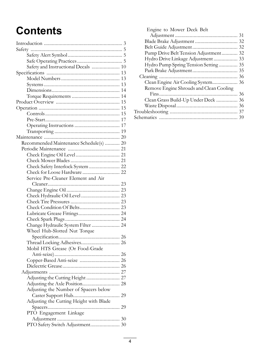 Exmark Vikingtm Hydro 4500-355 User Manual | Page 4 / 44