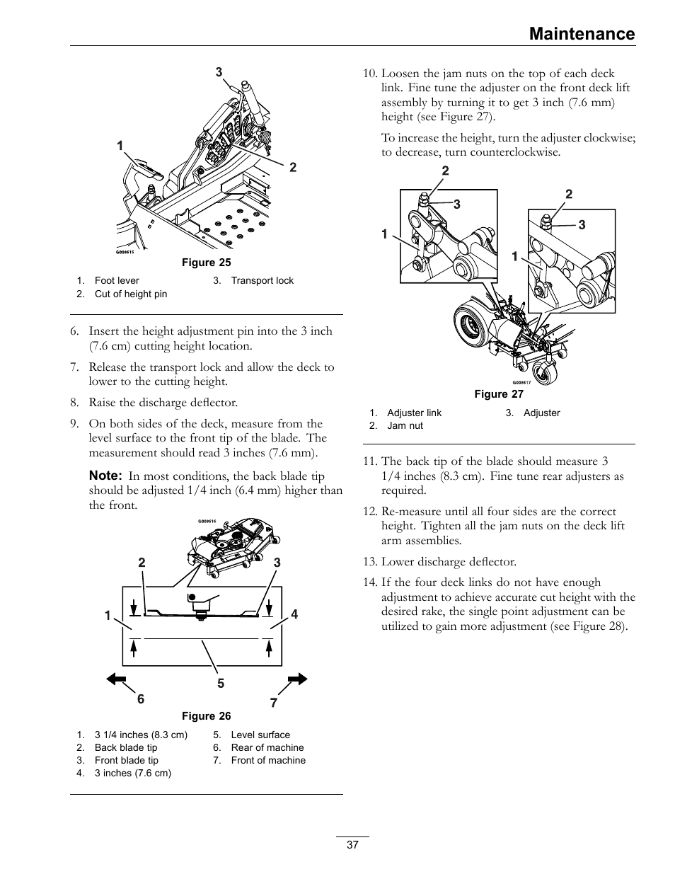 Maintenance | Exmark LAZER Z 4500-471 User Manual | Page 37 / 56