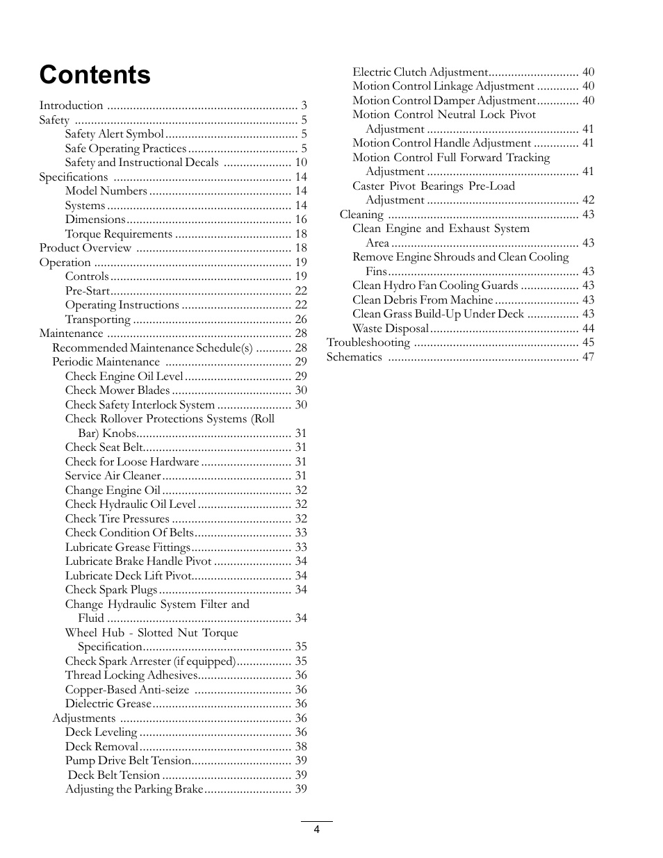 Exmark LAZER Z 4500-471 User Manual | Page 4 / 56