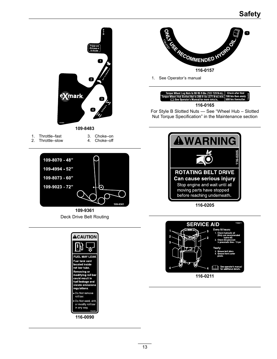 Safety | Exmark Lazer Z Advantage Series X User Manual | Page 13 / 64