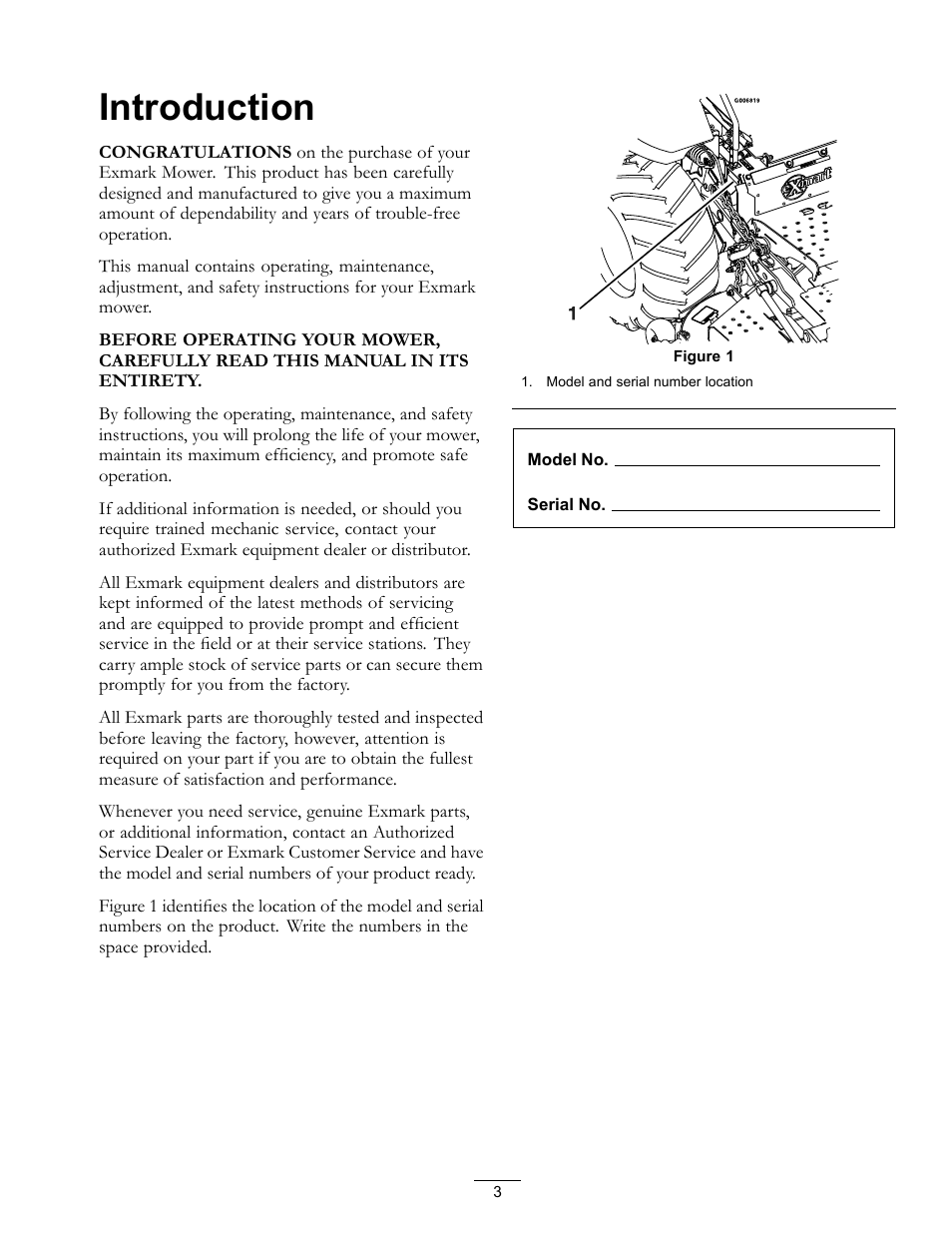 Introduction | Exmark Frontrunner 4500-497 User Manual | Page 3 / 52