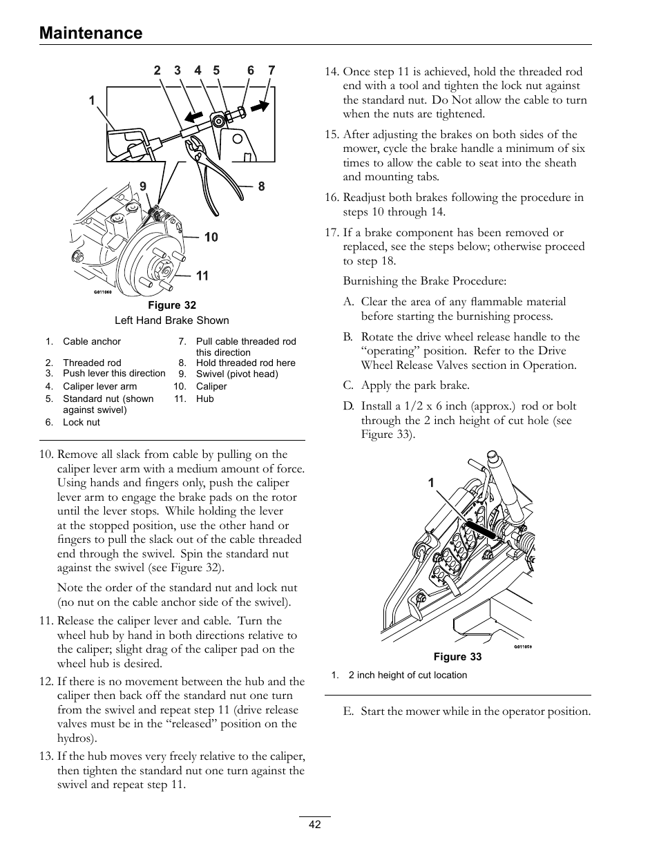 Maintenance | Exmark lazer Z 790 User Manual | Page 42 / 60