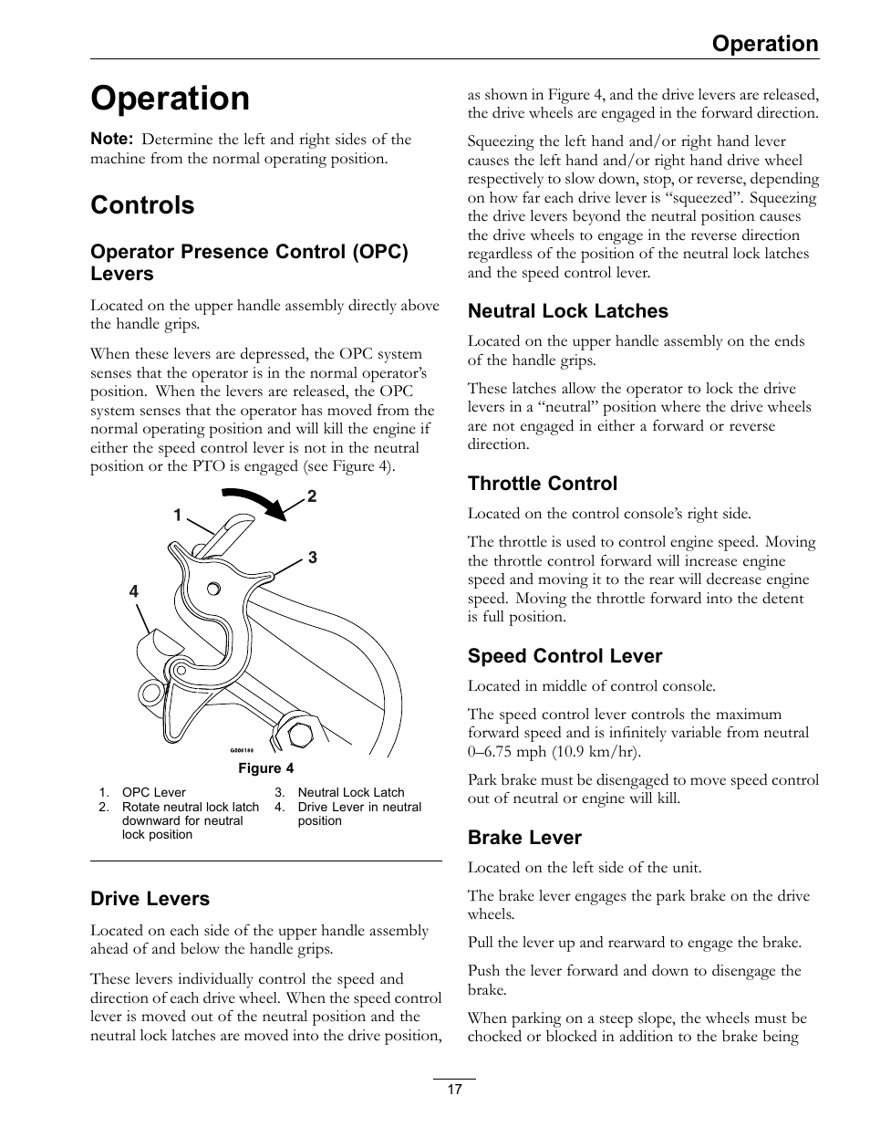 Operation, Controls | Exmark Turf Tracer x-series LP FMD524 User Manual | Page 17 / 48