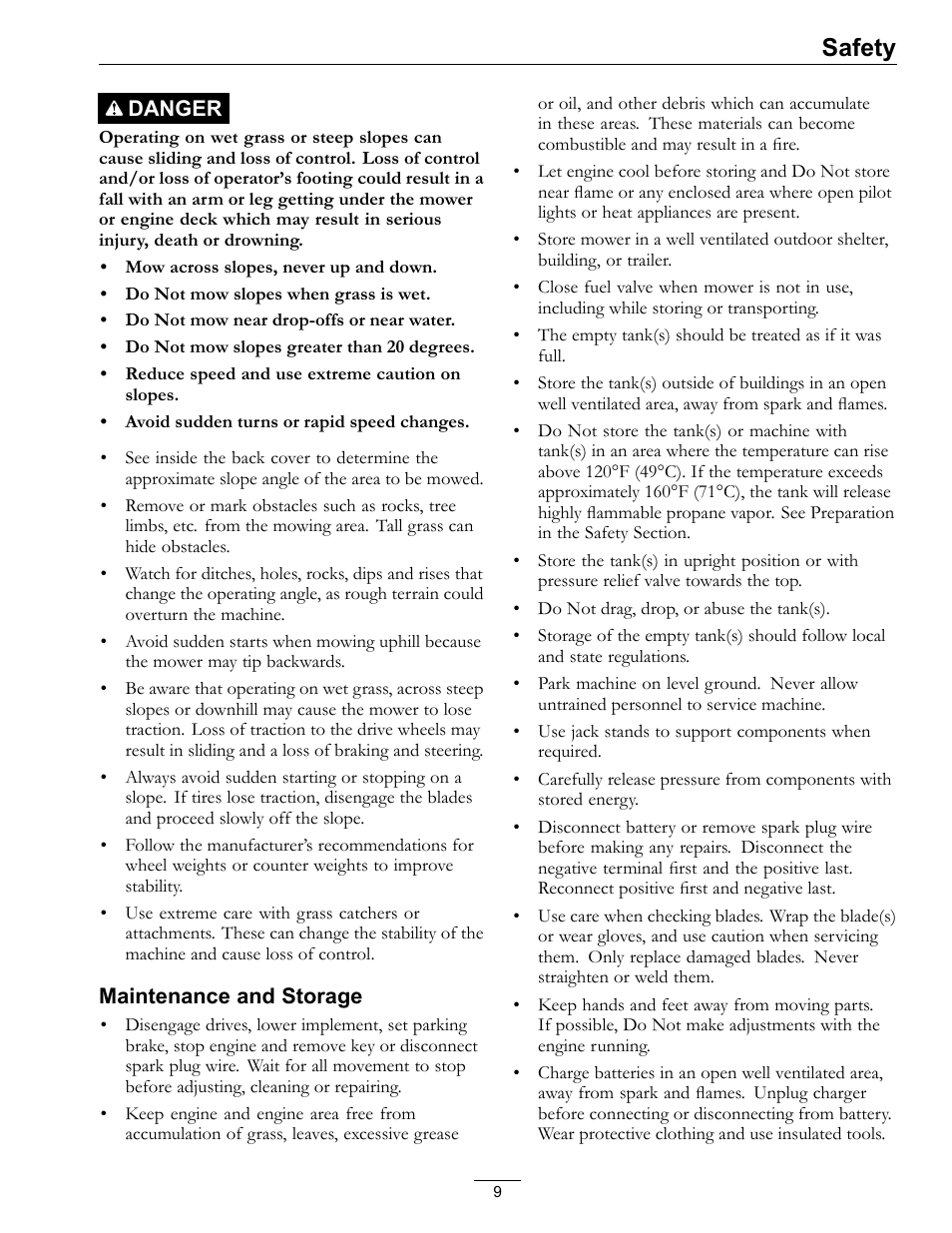 Safety | Exmark Turf Tracer x-series LP FMD524 User Manual | Page 9 / 48