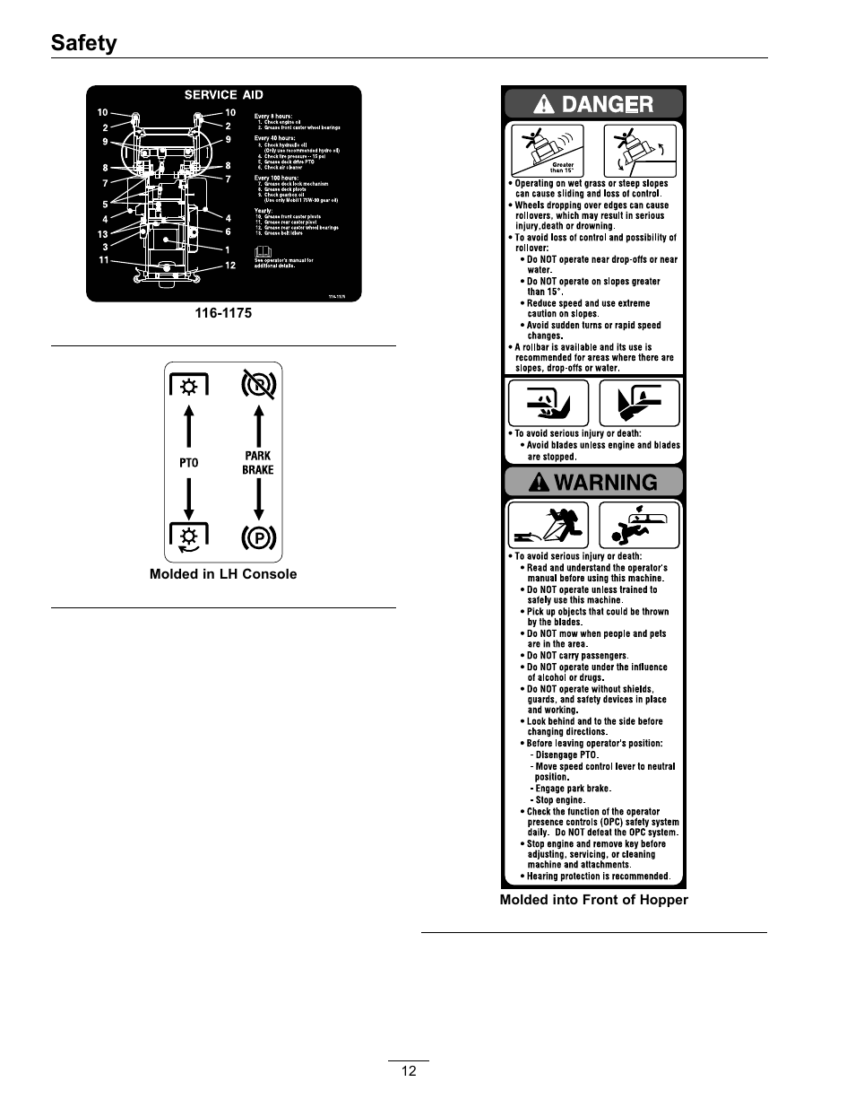 Safety | Exmark NAVIGATOR 4500-367 User Manual | Page 12 / 44