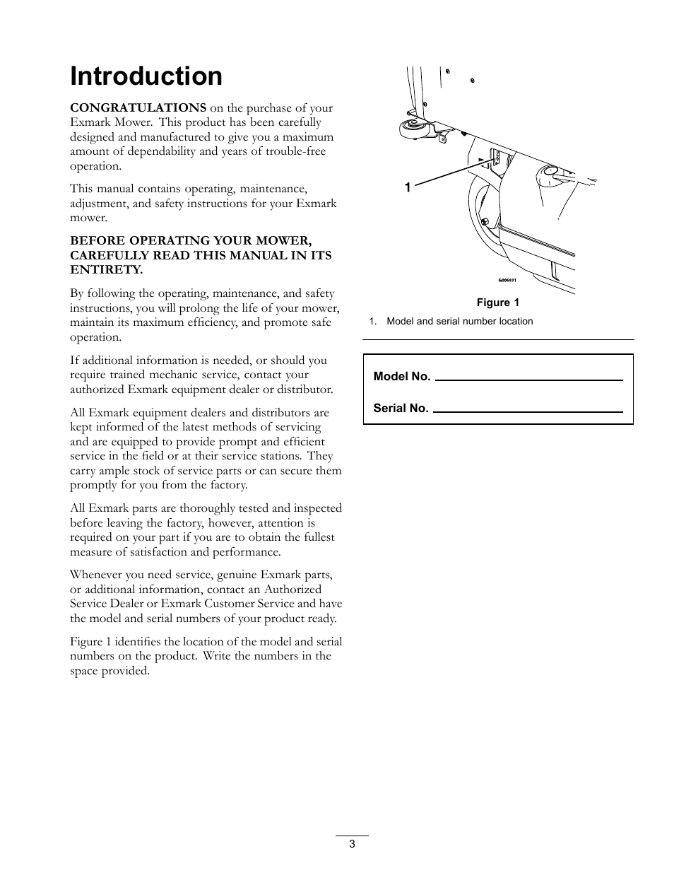 Introduction | Exmark NAVIGATOR 4500-367 User Manual | Page 3 / 44