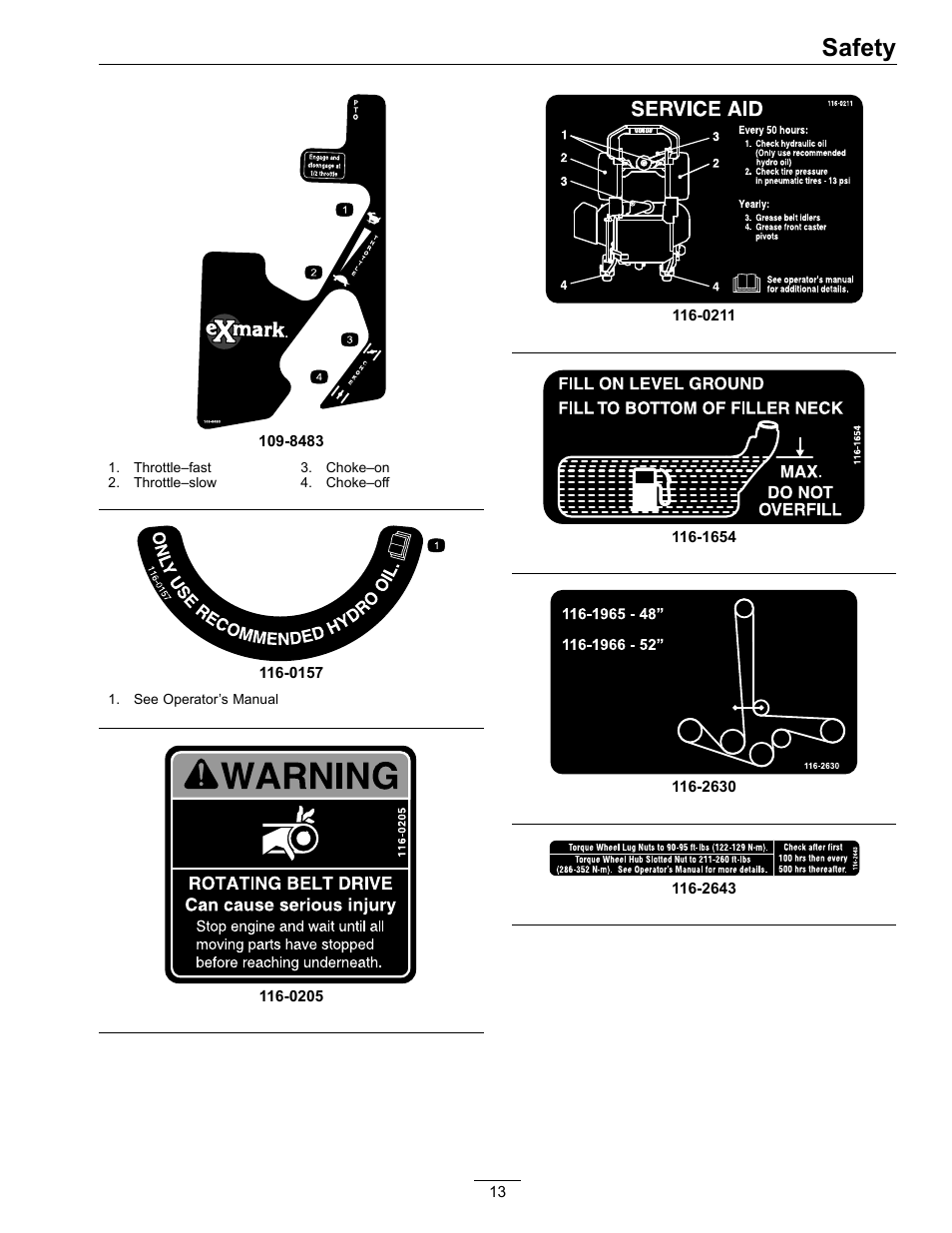 Safety | Exmark Lazer Z 4500-872 User Manual | Page 13 / 56