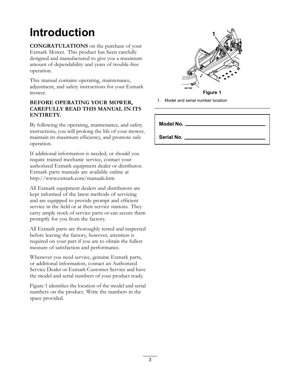 Introduction | Exmark Lazer Z 4500-872 User Manual | Page 3 / 56