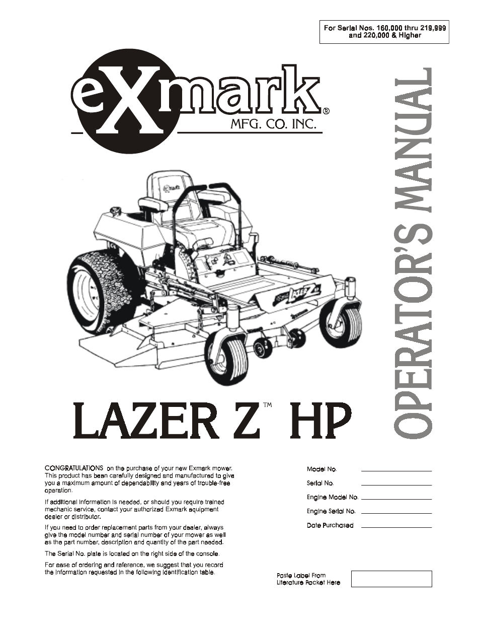 Exmark LAZER ZTM User Manual | 48 pages