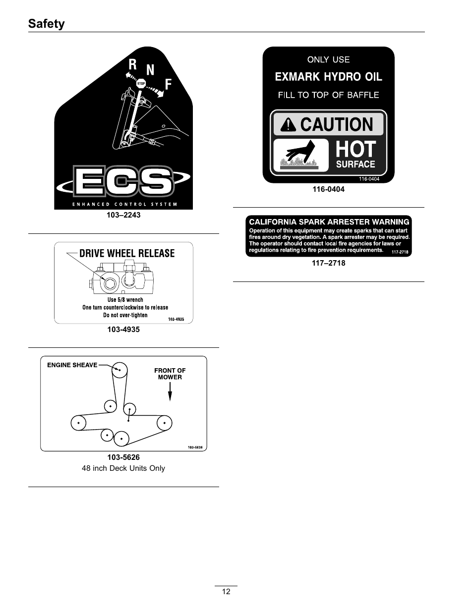 Safety | Exmark Viking Hydro 920000 User Manual | Page 12 / 48