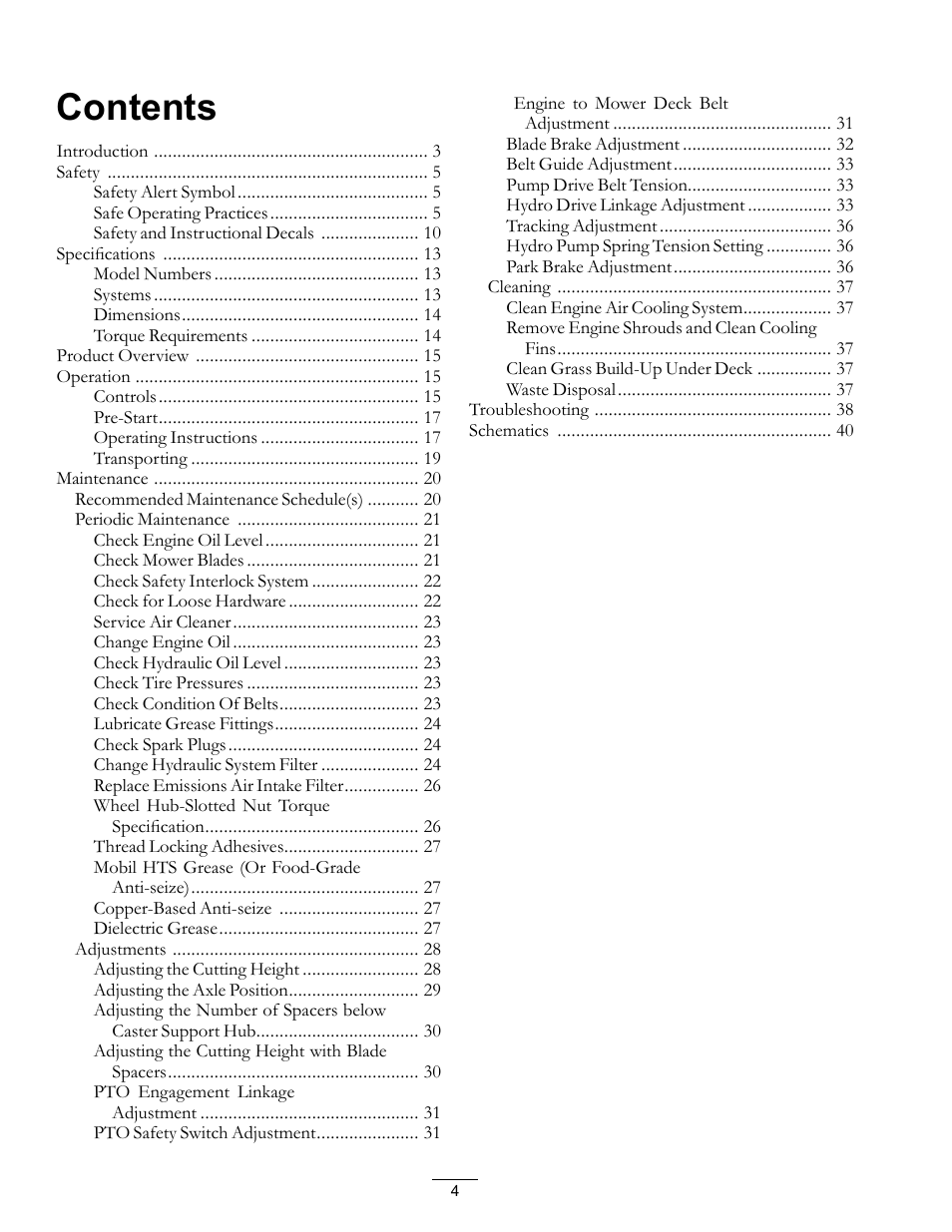 Exmark Viking Hydro 920000 User Manual | Page 4 / 48