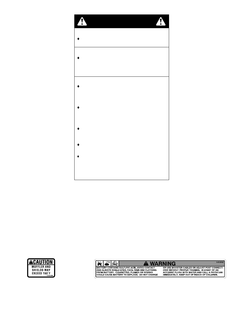 Warning | Exmark FR23KC User Manual | Page 15 / 48