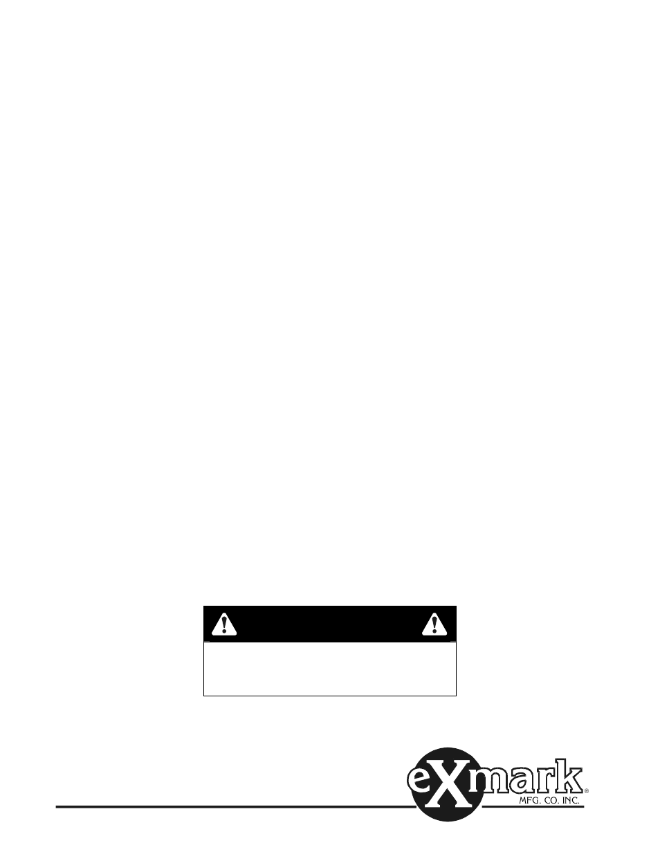 See exmark’s complete line of accessories, Warning | Exmark FR23KC User Manual | Page 48 / 48