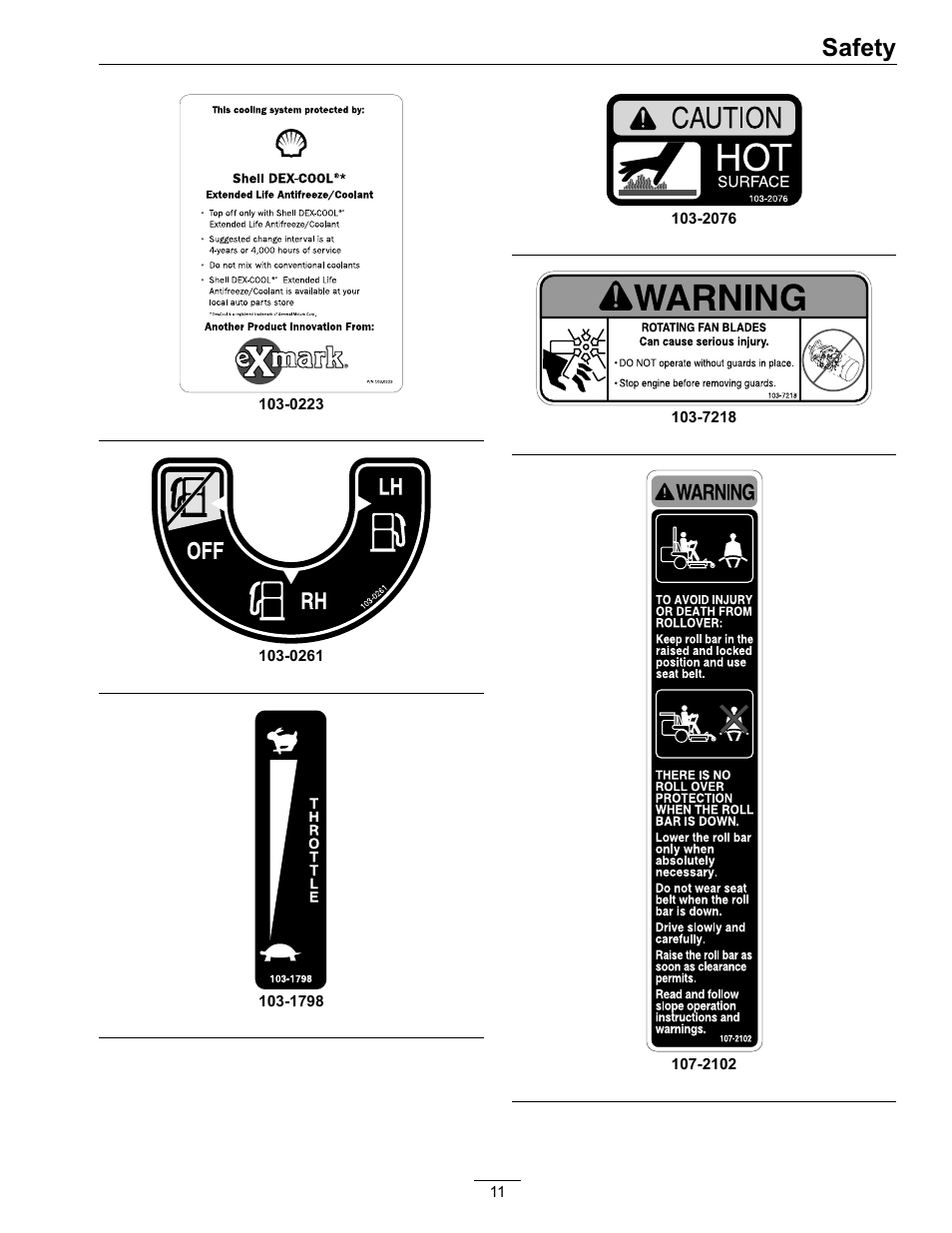 Safety | Exmark Lazer Z SX Diesel Models 4500-501 Rev A User Manual | Page 11 / 60