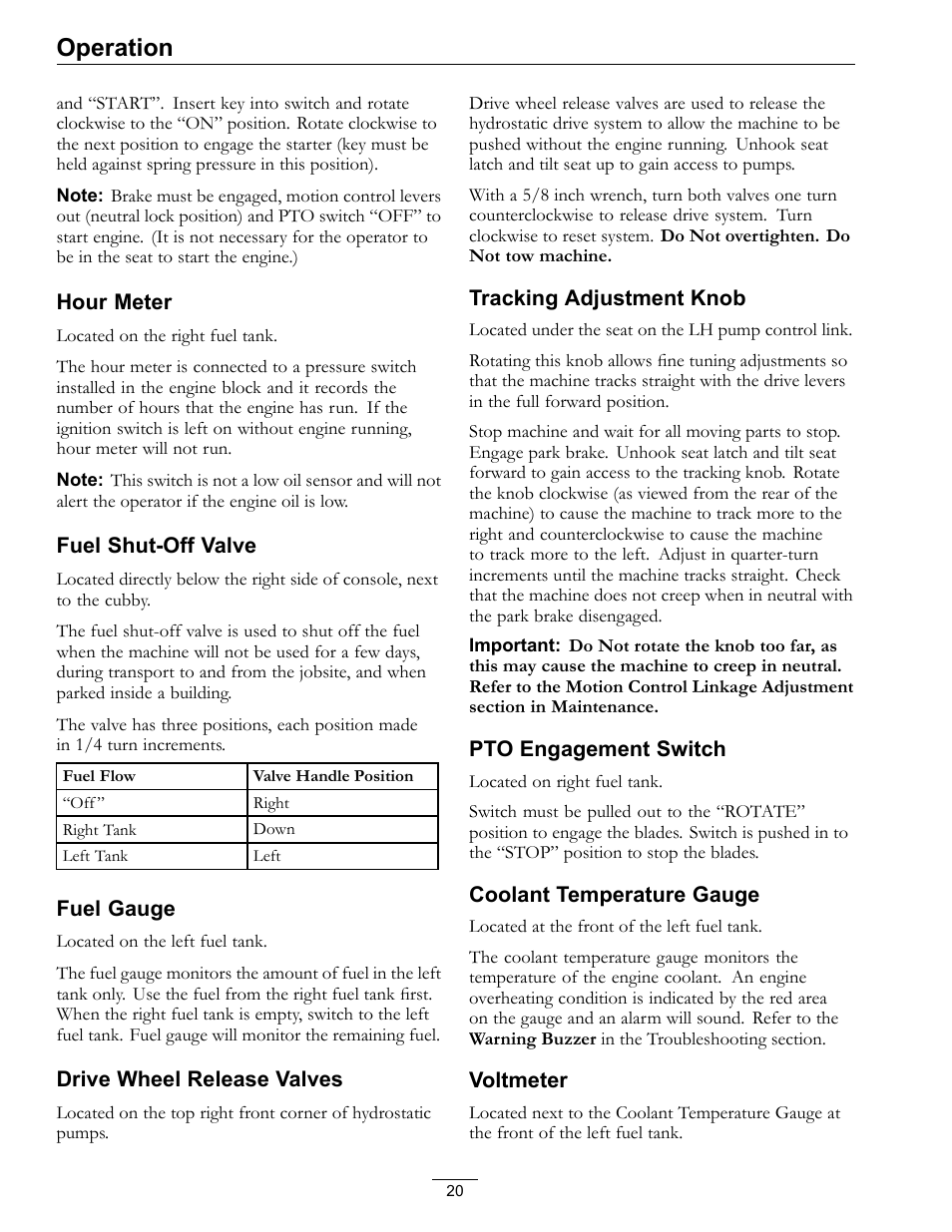 Operation | Exmark Lazer Z SX Diesel Models 4500-501 Rev A User Manual | Page 20 / 60