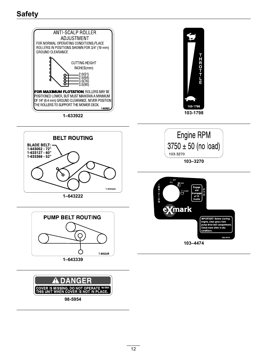 Safety | Exmark LZ27KC604 User Manual | Page 12 / 48