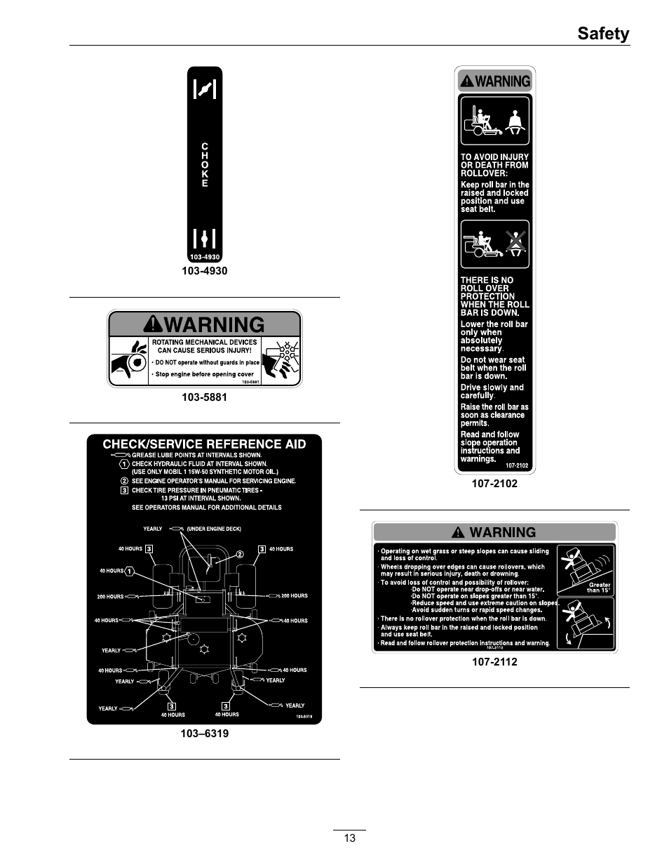 Safety | Exmark LZ27KC604 User Manual | Page 13 / 48