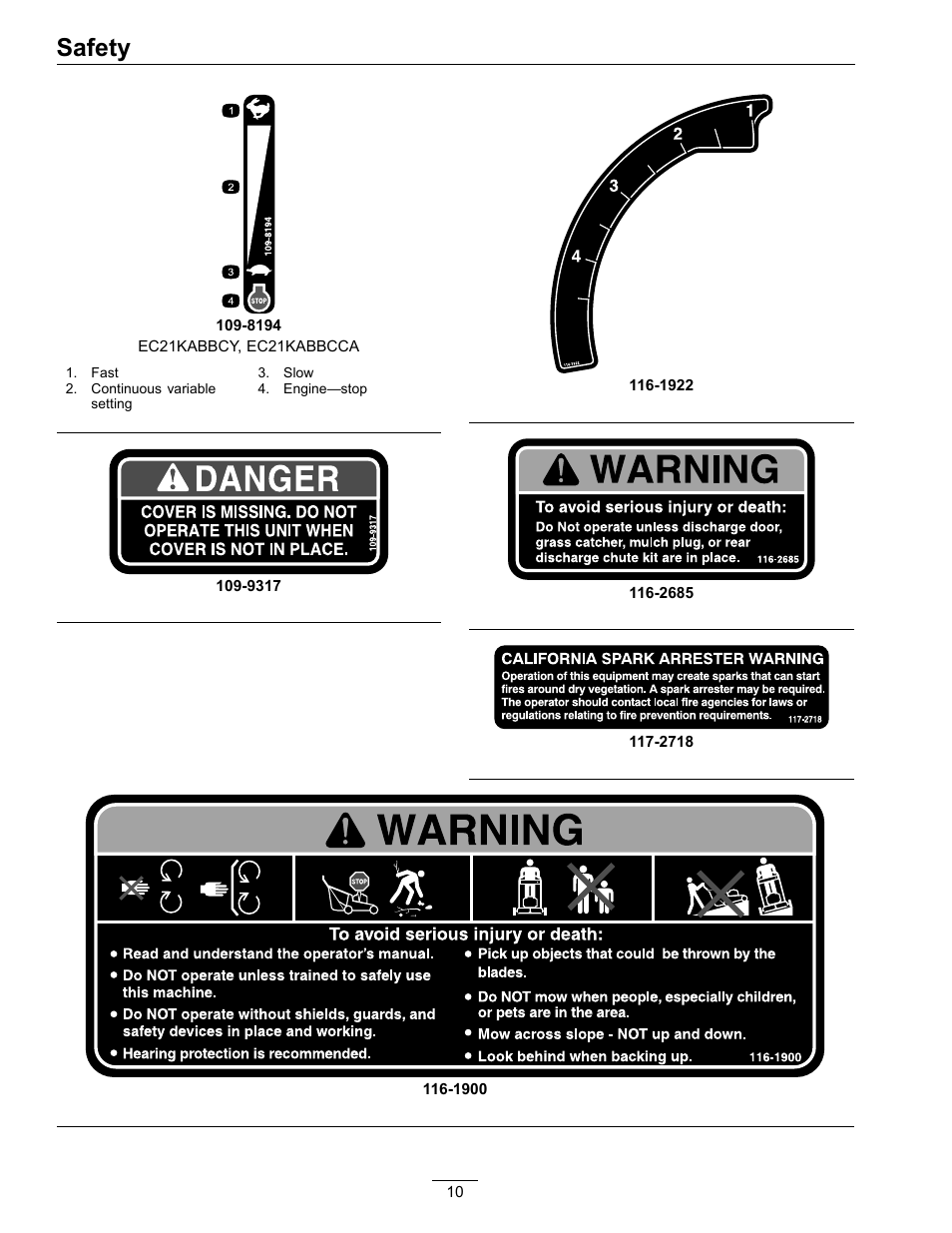 Safety | Exmark Commercial 21 850 User Manual | Page 10 / 40