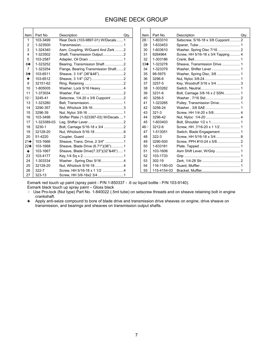 Engine deck group | Exmark Metro 4500-353 User Manual | Page 8 / 20