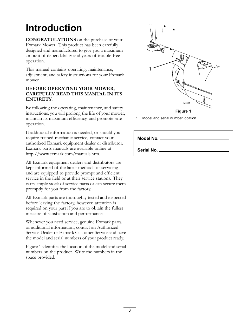 Introduction | Exmark Navigator 0 User Manual | Page 3 / 48