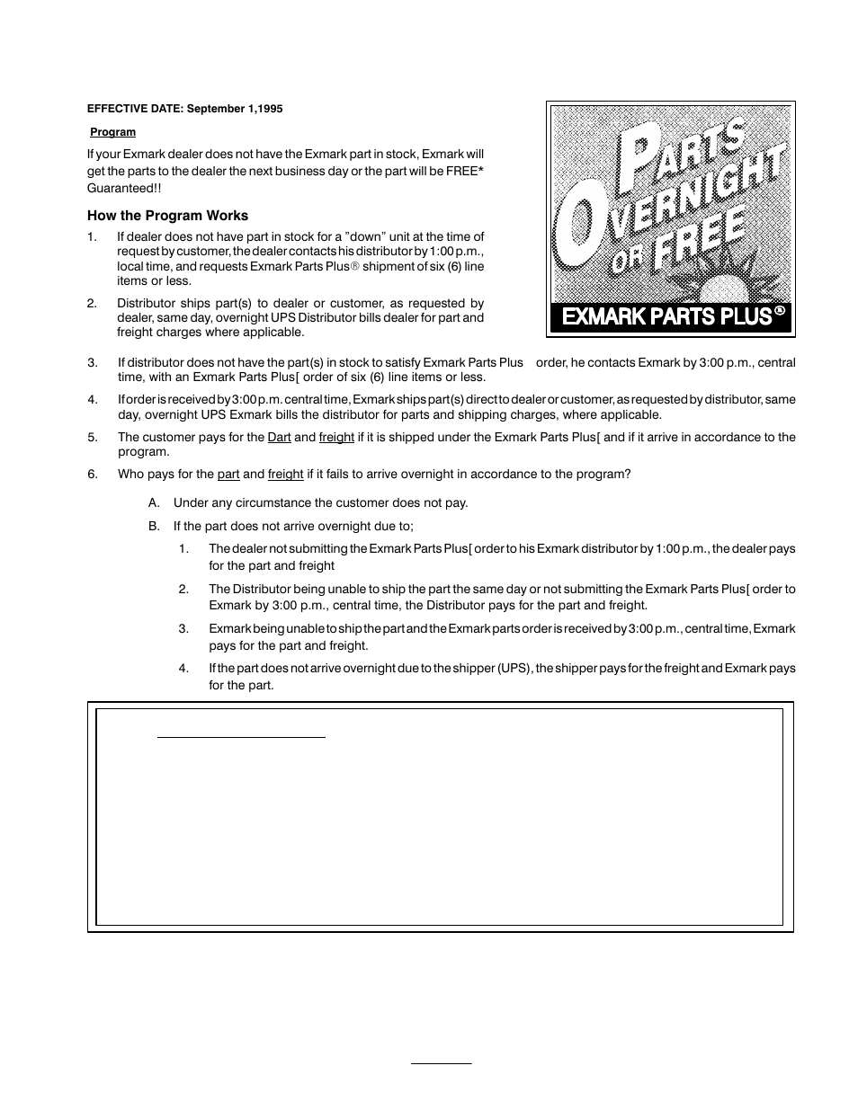 Exmark parts plus  program | Exmark M217B User Manual | Page 3 / 36