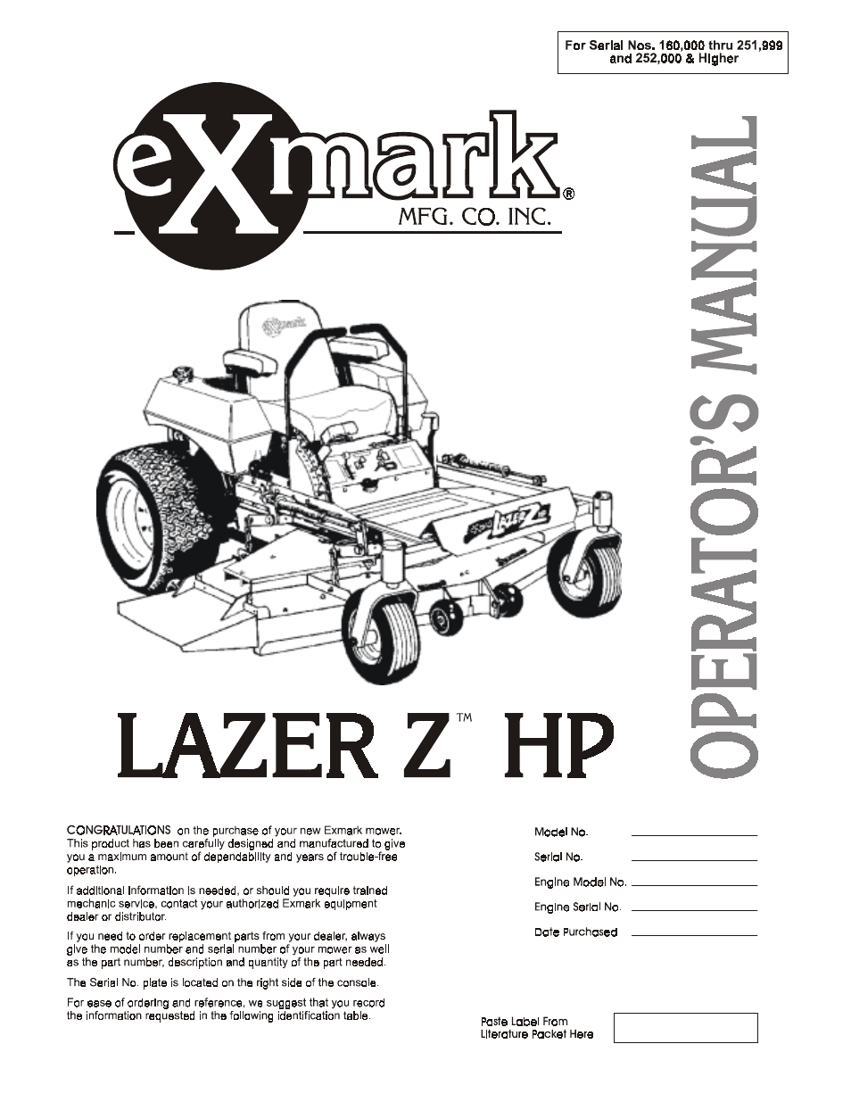 Exmark Lazer ZHP User Manual | 48 pages