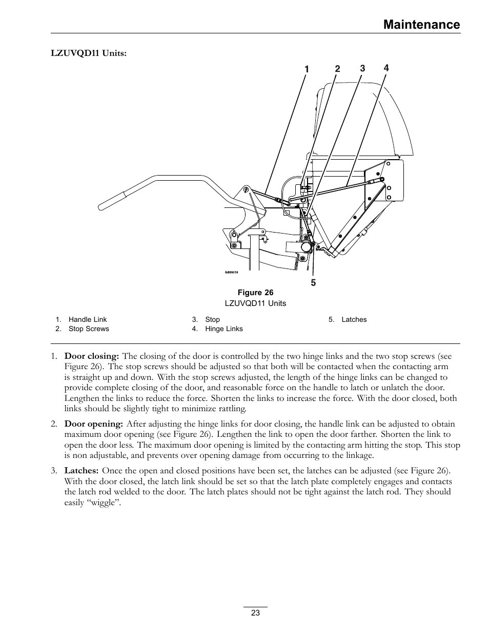 Maintenance | Exmark Ultra Vac QDS 00 & Higher User Manual | Page 23 / 32