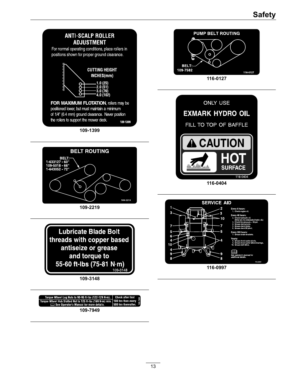 Safety | Exmark FrontRunner Air-Cooled User Manual | Page 13 / 48