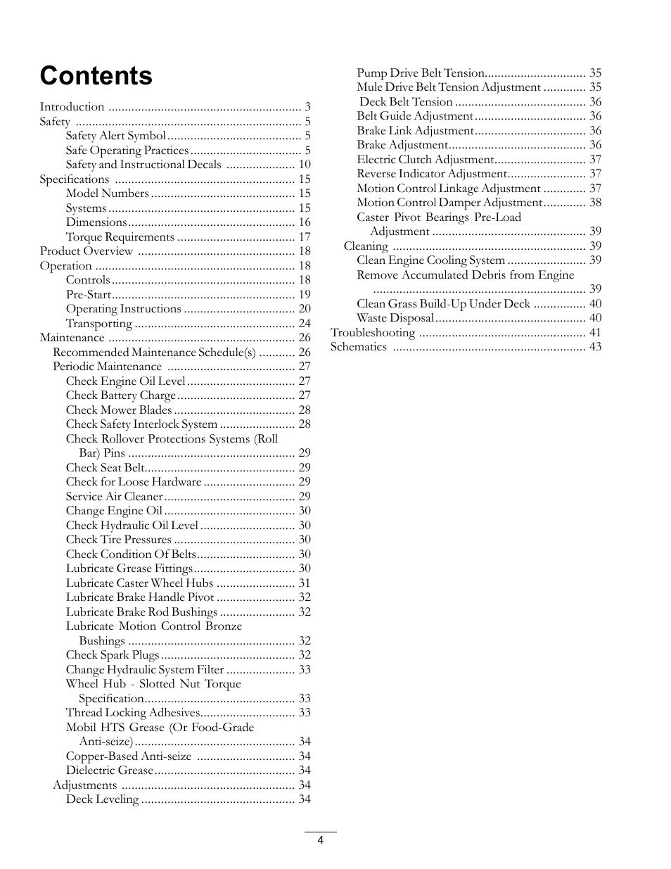 Exmark FrontRunner Air-Cooled User Manual | Page 4 / 48