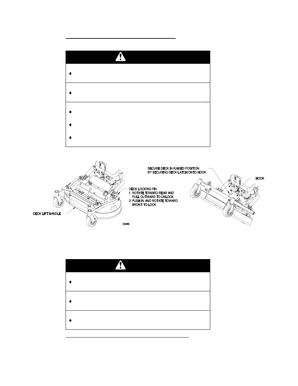 Warning | Exmark CD42CD User Manual | Page 12 / 24