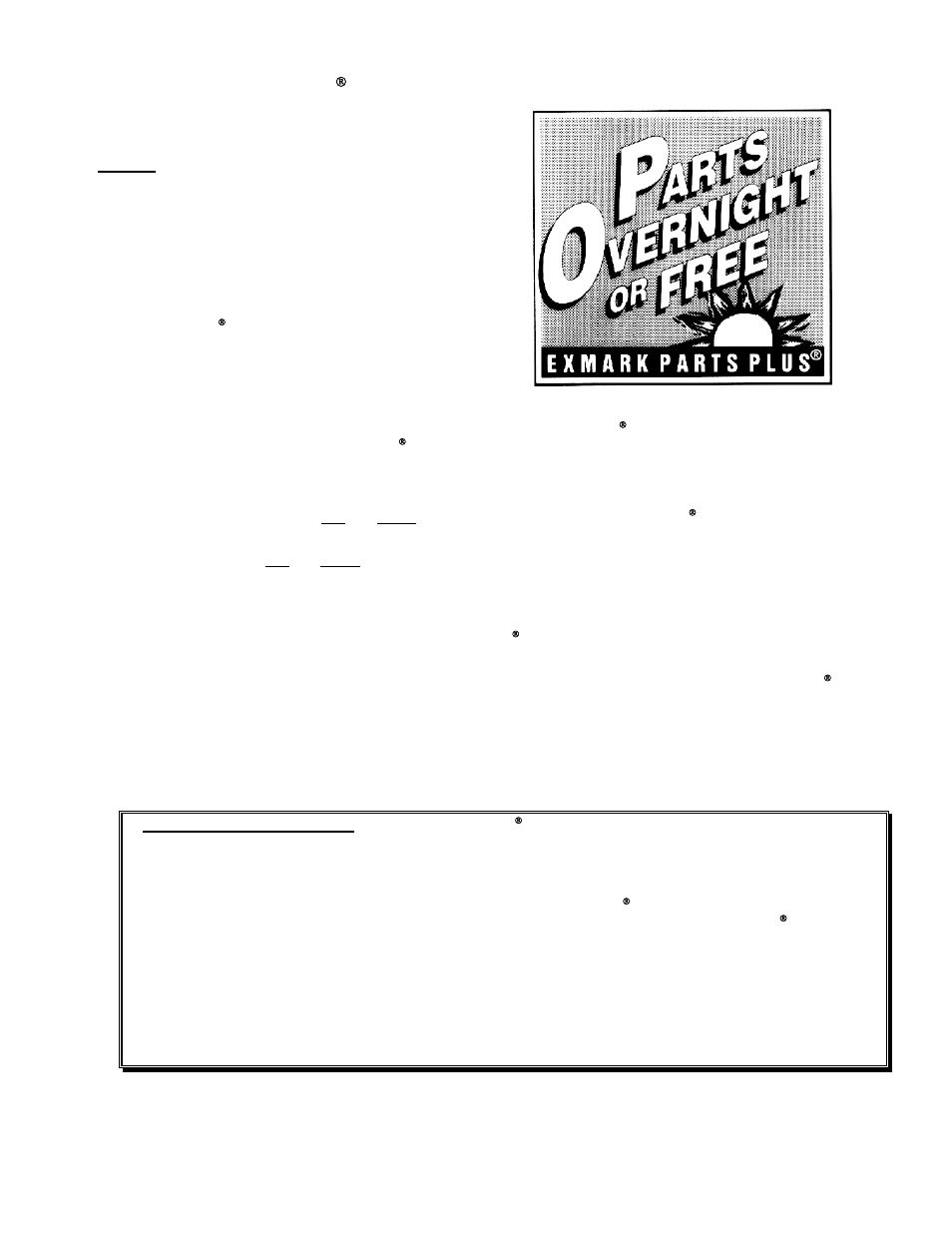 Exmark parts plus, Program | Exmark CD42CD User Manual | Page 2 / 24
