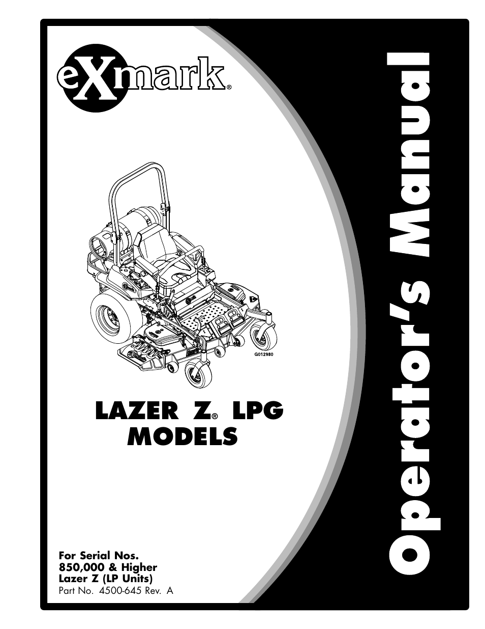 Exmark Lazer Z Mower 4500-645 User Manual | 64 pages