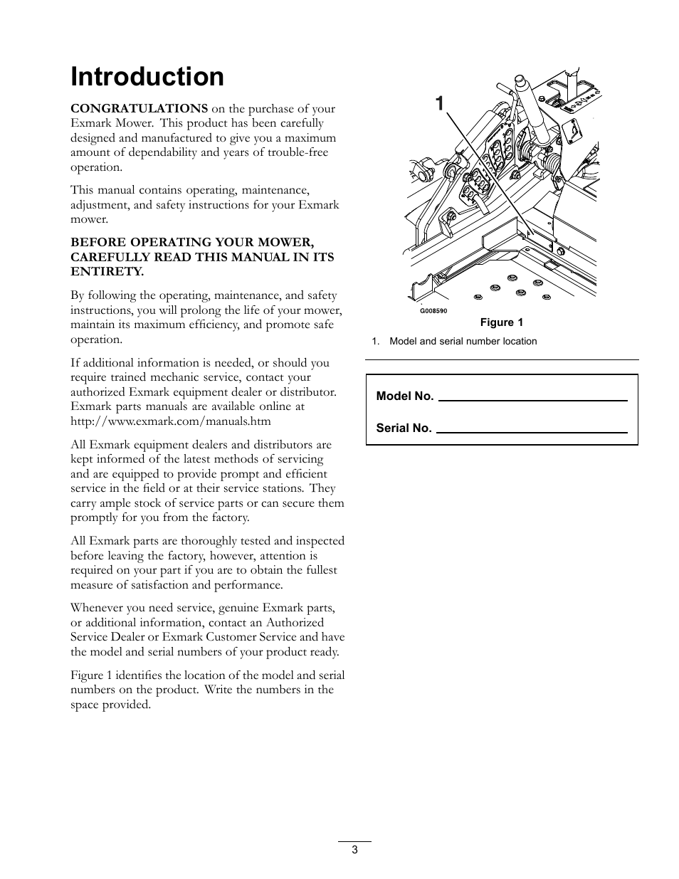 Introduction | Exmark Lazer Z Mower 4500-645 User Manual | Page 3 / 64