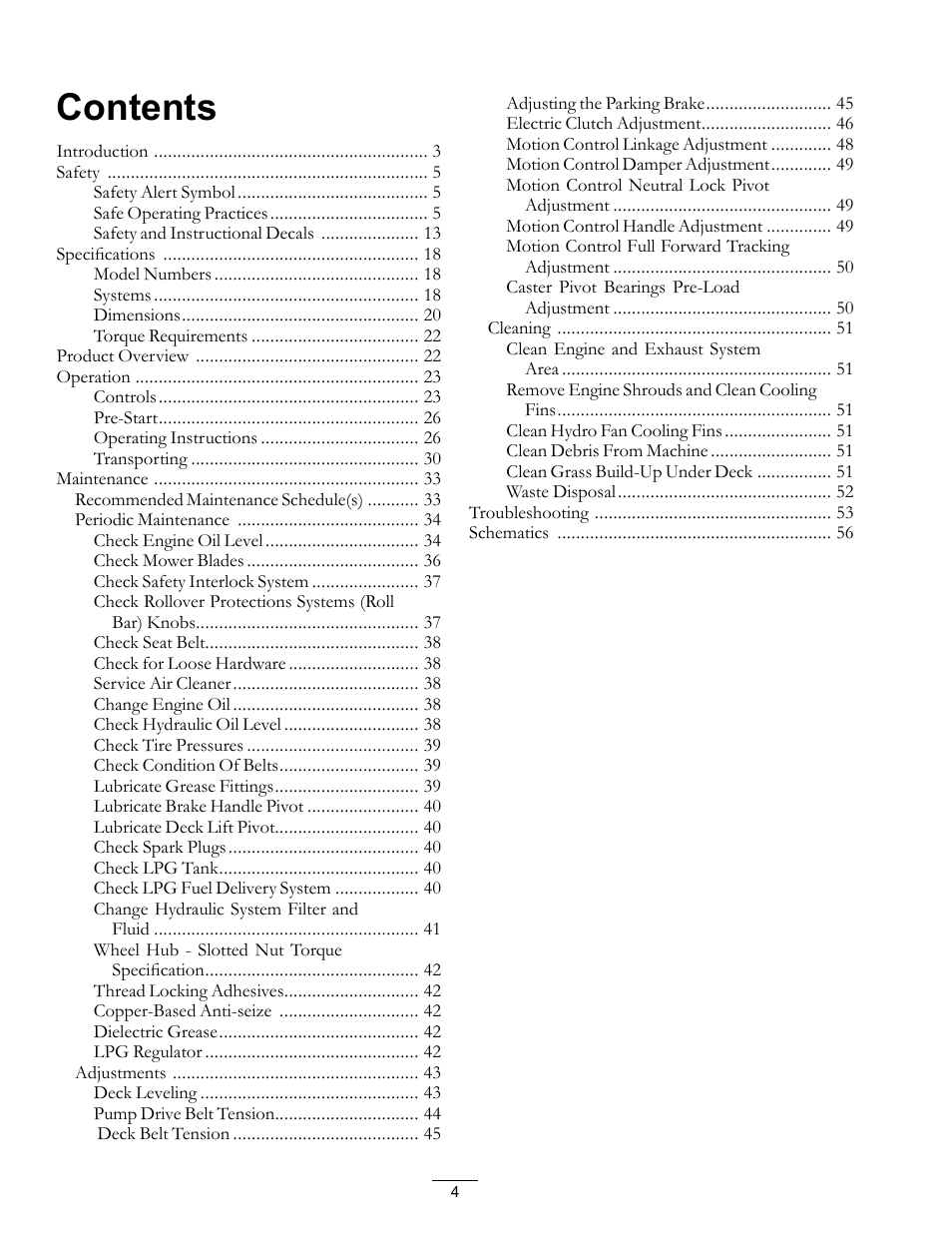 Exmark Lazer Z Mower 4500-645 User Manual | Page 4 / 64