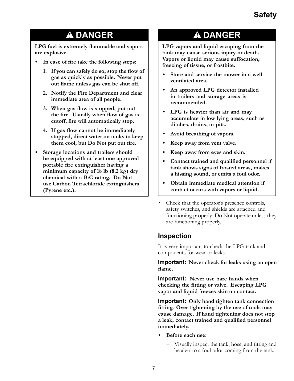 Danger, Safety | Exmark Lazer Z Mower 4500-645 User Manual | Page 7 / 64