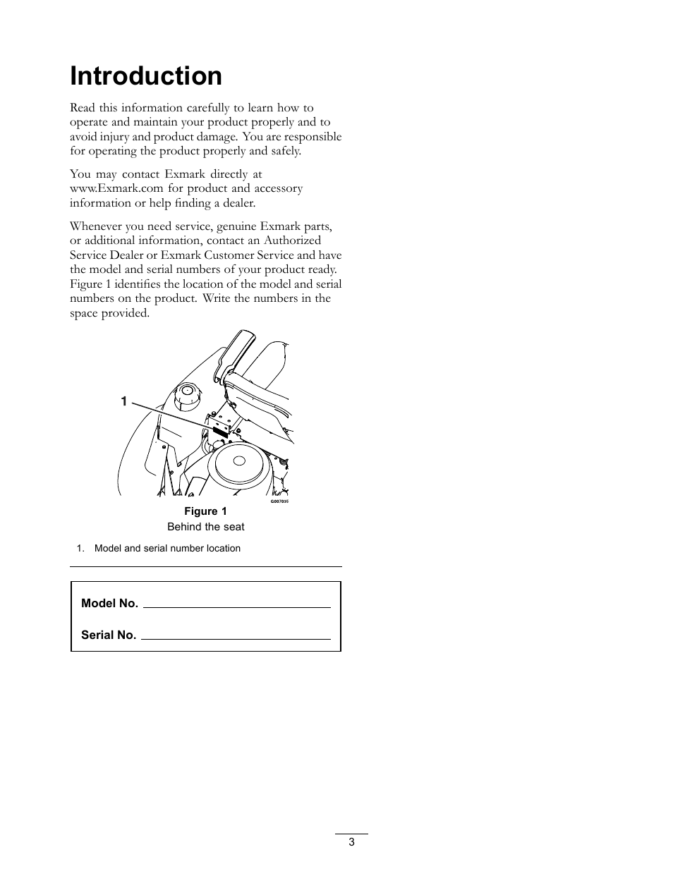 Introduction | Exmark Quest 4500-450 User Manual | Page 3 / 56