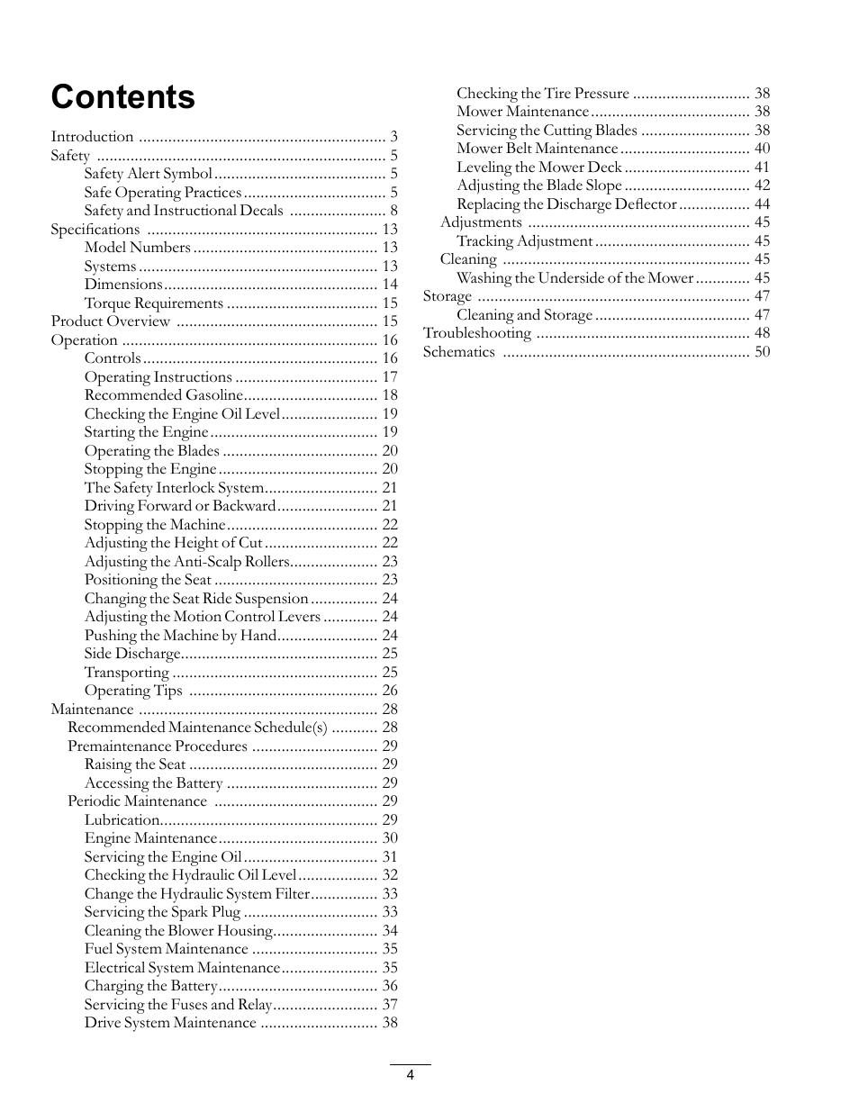 Exmark Quest 4500-450 User Manual | Page 4 / 56