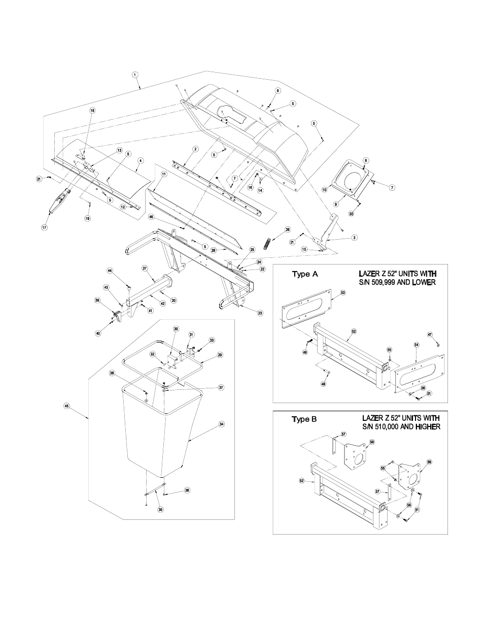 Hood and bag assembly – lazer z 52 | Exmark Ultra Vac Lazer Z AS User Manual | Page 9 / 16