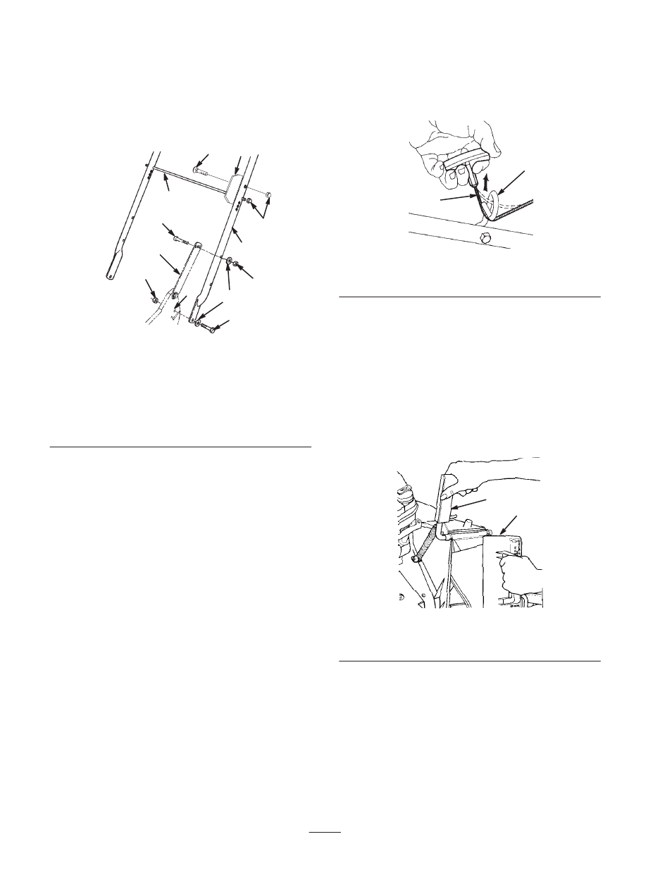 Installing the handle, Installing the starter rope, Installing the discharge tunnel plug | Exmark Metro 21 User Manual | Page 10 / 32