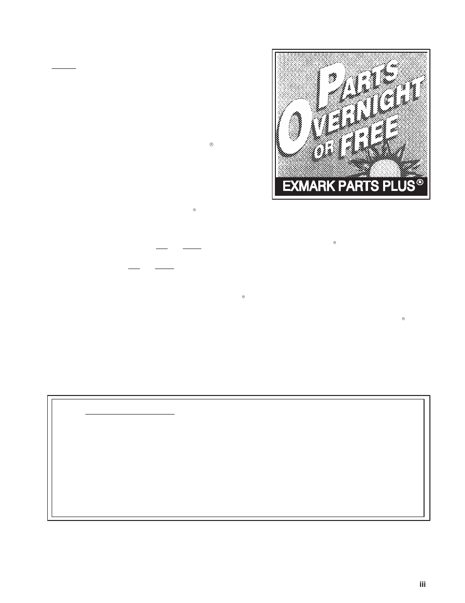Exmark parts plus, Program | Exmark Metro 21 User Manual | Page 3 / 32