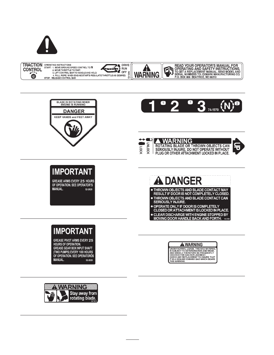 Safety and instruction decals | Exmark Metro 21 User Manual | Page 8 / 32